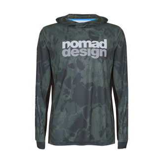 Hooded Tech Fishing Shirt Forest Camo